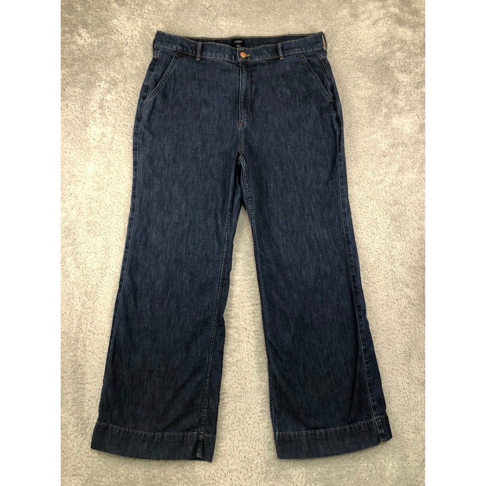 J.Crew Jeans Women 35x29 (Tag 32) Blue Wide Leg Denim